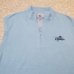 Donald Ross LOGO The Virginian Golf Large Cotton Cashmere Sweater Vest Blue